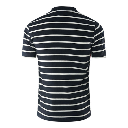 Fred Perry Embroidered Stripe Navy Blue T Shirt